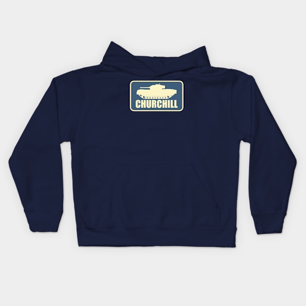 WW2 Churchill Tank Kids Hoodie by TCP